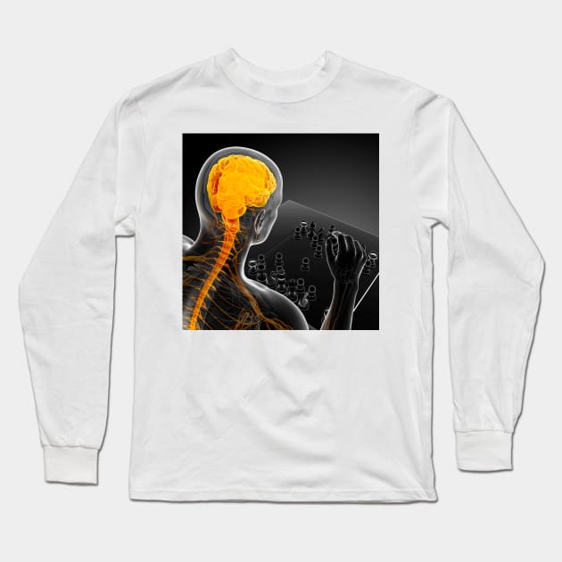 Chess player, artwork (F008/2350) Long Sleeve T-Shirt by SciencePhoto